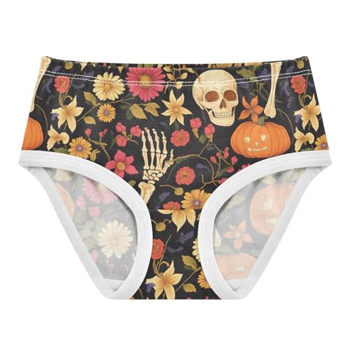 Wusikd Colorful Flowers Girls' Underwear Cotton Skeleton Girls Briefs Soft Toddler Underwear 2T