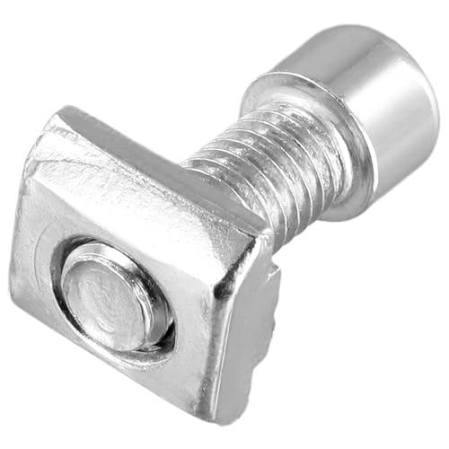 CHEUKYIU 50 Stück Nutensteine M8, M8 Nutsteine Silber T-Nutensteine für Alu C-Profil Mit 50 M8 x 20 Schrauben, Hammerkopfschrauben M8 für Aluprofil Extrusionsschlitz Führungsschiene