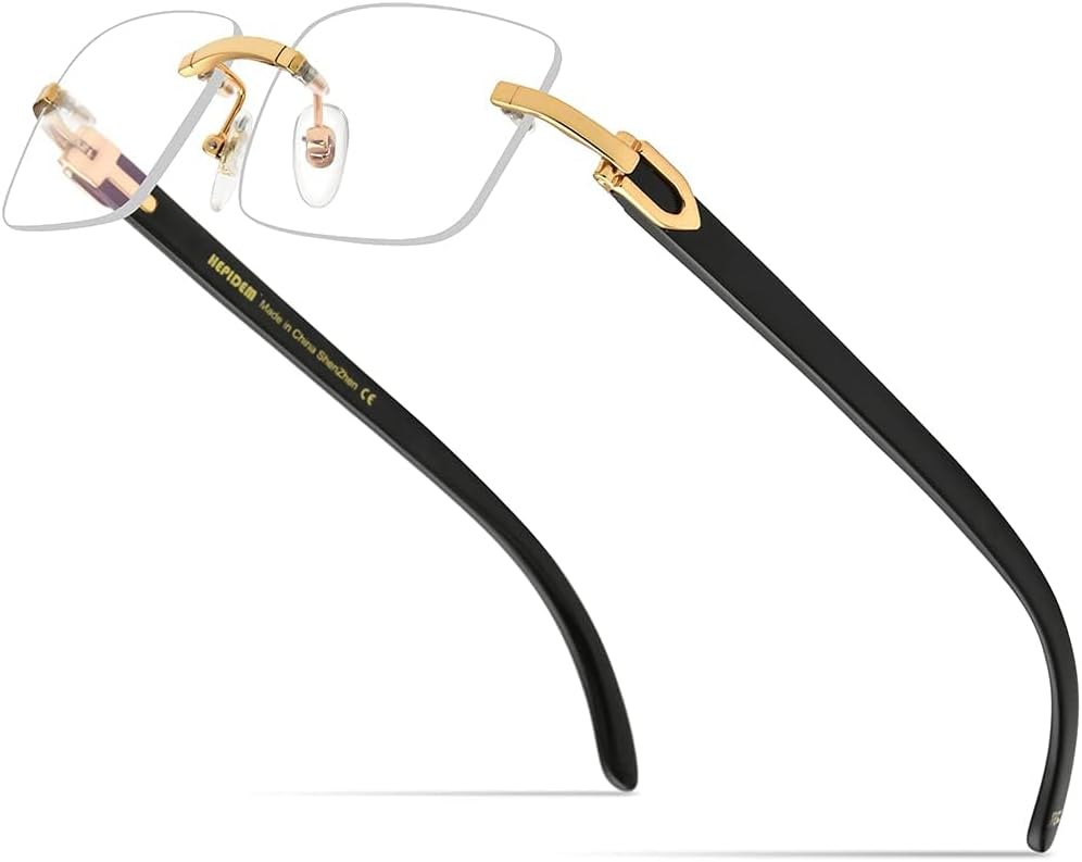 Zero Power Rimless Computer AntiGlare Blocking Sunglass Glasses for Eye Protection from Laptop/Mobile Screen | AntiGlare Reading Glasses for Men & Women-V