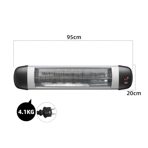 Mursche Heizstrahler Terrasse Infrarotheizung - 2500W Infrarot Strahler Outdoor mit Fernbedienung Elektrisch Wärmestrahler Wandmontage Bad