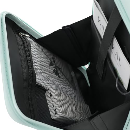 Image of 20 Inch Checked Suitcase with TSA Lock Travel Duffel Bag Wet-Dry Toiletry Bag, Green Front-Opening