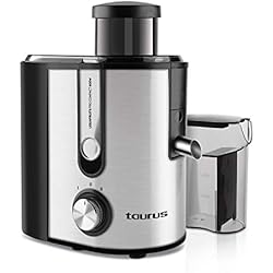 Extractor De Jugos Taurus Liquafruit Taurus Pro Compact Licuadora centrífuga, 600 W, 1.2 litros, 44 Decibeles, Acero Inoxidable, INOX