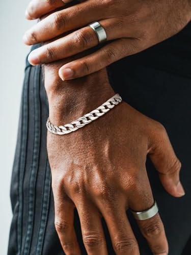Pulsera Cadena Link para Hombre Acero Inoxidable 8.3 Pulg miniatura 2