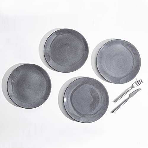 Auanlay 10 Inch Ceramic Dinner Plates Set Of 4, Large Porcelain Dinner Plate Sets For Dessert Salad Pasta, Stoneware Dishes For Kitchen, Microwave And Dishwasher Safe (Grey-4Pcs, 10 Inch) #TOP6