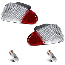 HERCOO LED Door Panel Light Interior Door Courtesy Lights Lens Cover Lamp Housing White Blubs Assambly Compatible with Ford F150 1997-2003 F-250 1997-1999, Pack of 2