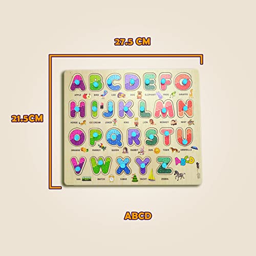 Image of Lefan Wooden Learning Educational Board For Kids, Puzzle Toys For 2 Years Old Boys & Girls Alphabets