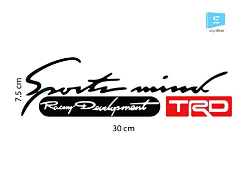 SIGN EVER TRD Sports Mind Racing Development Stickers Headlight Tail Light Eyebrow Sports Decal Vinyl L x H 30.00 Cm x 7.50 Cm Pack of 1