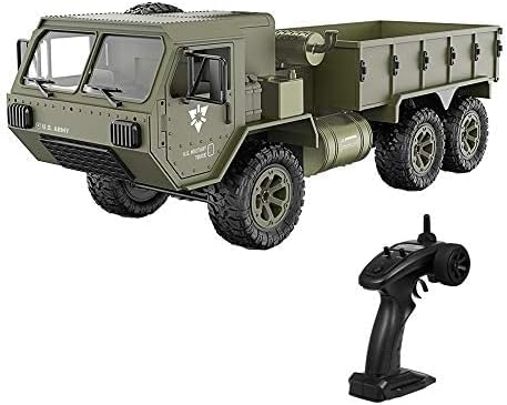 Camión militar a control remoto, escala 112 6WD de alta velocidad, vehículo militar RC eléctrico, 2.4 GHz, todo terreno, camión todoterreno, juguete
