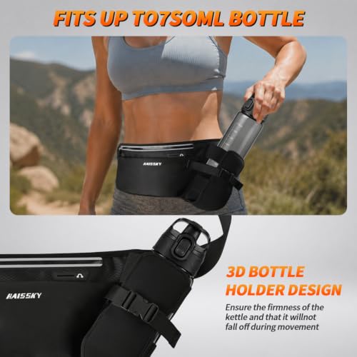 Ceinture de Course Running Belt Sac Banane de Sport Etanche Sacoche Running Belt Réglable Multi-Pochette Légère pour iPhone 16/15/14/13/12 Pro Max Téléphones Jusqu’à 7.0" pour la Course à Pied, Voyage – vue 2