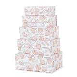 Soul & Lane Decorative Cardboard Storage Boxes with Lids - Set of 5, Floral Nesting Keepsake and Memory Boxes, Organizers with Magnetic Closure...