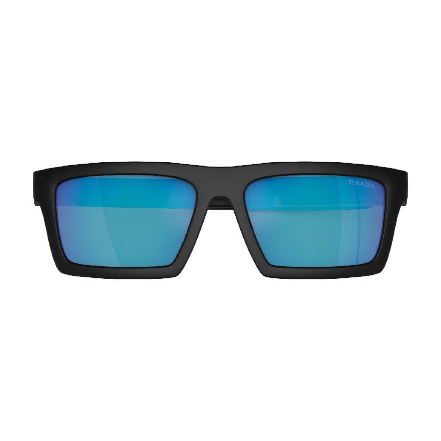 Prada Linea Rossa Blue Mirror Pilot Men's Sunglasses PS 02ZSU 1BO08R 58