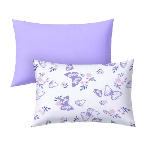 Image of Cloele Kids Toddler Pillowcase Butterfly 12x16 or 13x18 2 Pack | Envelope Travel Pillowcase, Baby Pillow Cover, Soft Children's Bedding, For Boys and Girls