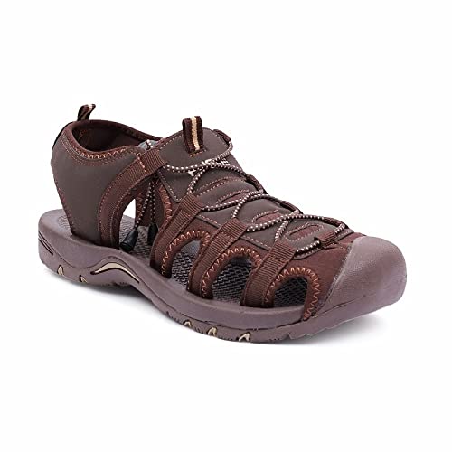 FUEL Mens Lock Button Soldier Sandals | Lightweight, Flexible & Breathable Casual Male Footwear | Comfortable Gents Fisherman Sandals