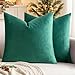 MIULEE Pack of 2 Velvet Soft Soild Decorative Square Throw Pillow Covers Cushion Case for Sofa Bedroom Car 18 x 18 Inch 45 x 45 cm Teal