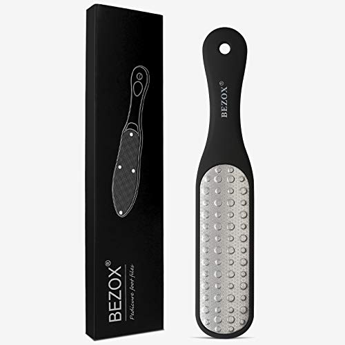 BEZOX Foot Scraper Callus Remover, Double Sided Foot File, Surgical Grade Stainless Steel Foot Rasp for Feet Corn,Dead Skin and Cracked Heel - W/Cloth Bag and Gift Box BEZOX Foot Scraper Callus Remover, Double Sided Foot File, Surgical Grade Stainless Steel Foot Rasp for Feet Corn,Dead Skin and Cracked Heel - W/Cloth Bag and Gift Box