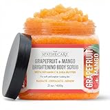 The Spathecary Grapefruit & Mango Sugar Scrub - Exfoliating & Hydrating Body Scrub With Shea Butter & Vitmain C to Help Brighten & Soften Skin for a Radiant Glow, Body Care Exfoliator & Cleanser, 21oz