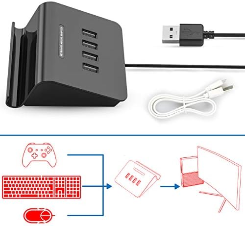 [2019 Upgrade Version] IFYOO KMAX1 Keyboard and Mouse Adapter Converter for Xbox One / PS4 / Switch / PS3 [Included USB Sync Cable for Controller]
