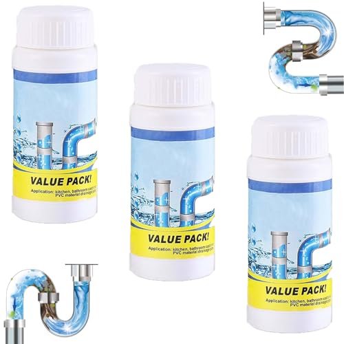 YKHSUAOU 3 Stück Value Pack Abflussreiniger - 2026 Neu Drain Cleaner Rohrreiniger Extrem Stark Hochwirksamer Rohrreiniger Schaum für Küche Bad Toilette Badewanne Waschbecken