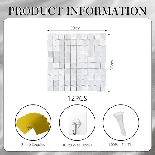 Set 12 paneles brillantes para fondo de pared blanco 3x4ft miniatura 2