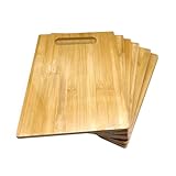 Bulk Plain Bamboo Cutting Board (Set of 6) | For Customized, Personalized Engraving Purpose | Wholesale Premium Blank Bamboo Board (Rectangular 12' X 9')