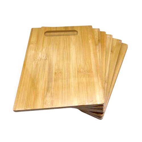 Set de 6 tablas de cortar de bambú rectangular 30.48x22.86 cm miniatura 1