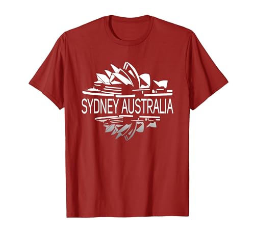 Sydney Australia Opera House T-Shirt, Men, Cranberry Red, Small