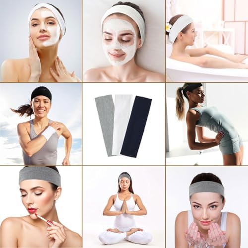 SALVIA DIONE 2'li Saç Bandı - Elastik Kaymaz İnce Esnek Pamuk Emici Kadın Saç Bandı Bandana, Unisex Spa Koşu Dans Yoga Pilates Bisiklet Fitness Saç Ter Bandı 2'li Kafabandı Seti (Pembe) - Görsel 5