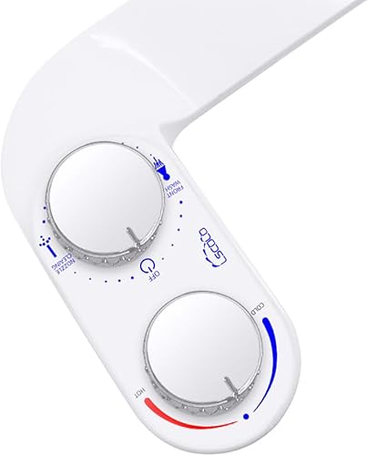 Accesorio de bidé para inodoro agua fría y caliente, accesorio de bidé ultrafino, control de boquilla de rociador de presión ajustable no eléctrico,