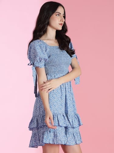 Image of KOTTY Women's Elegant Edge Soft Horizon Multicolored Dress