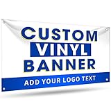 Custom Vinyl Banners and Signs Customize Outdoor, Personalized Banner with Logo Text for Party Birthday, Customized Banner Decoration for Business Graduation Wedding Event 2'x4'
