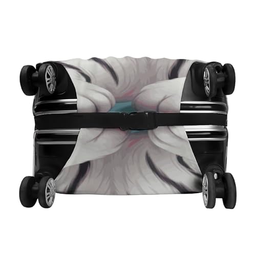 Cute White Tiger Printed Luggage Cover Protector, Fits 18-32 Inch Luggage 5