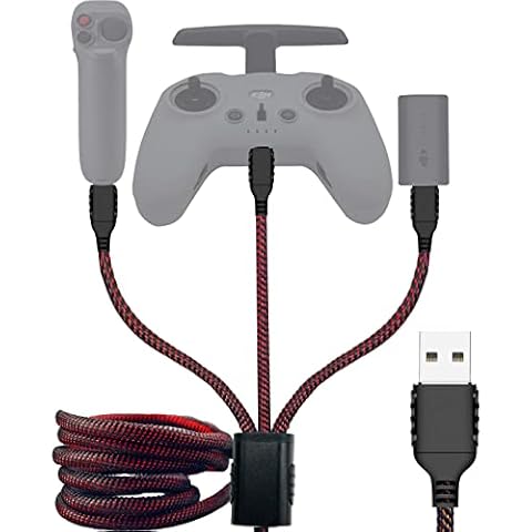 RAWECUD 3 in 1 USB to Type C Charging Power Cable for DJI FPV Drone Accessories, Remote Controller Motion Controller Battery Power Cable_47.2 inch Cover