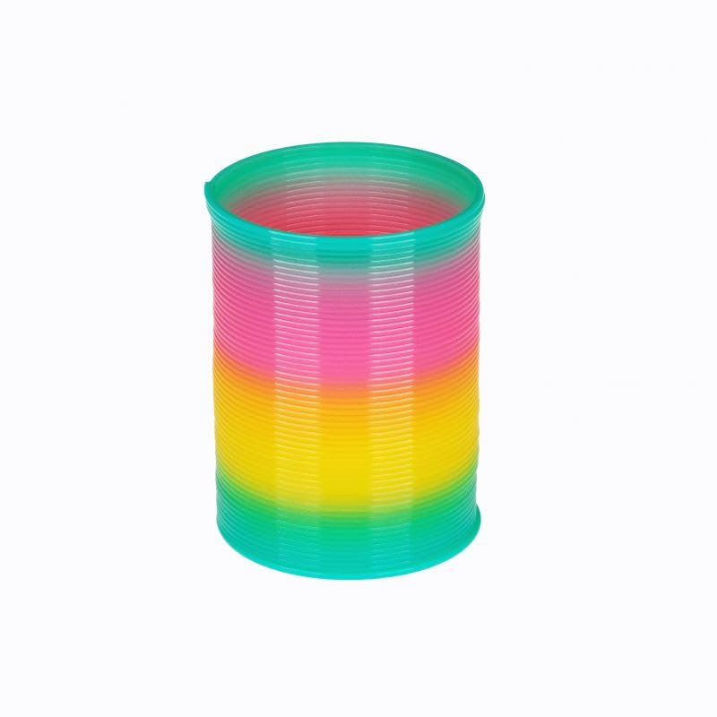 STUWU Regenbogenspirale Treppenläufer Spirale Lauffeder Springfeder Springspirale Kultspielzeug ca 7,5 cm