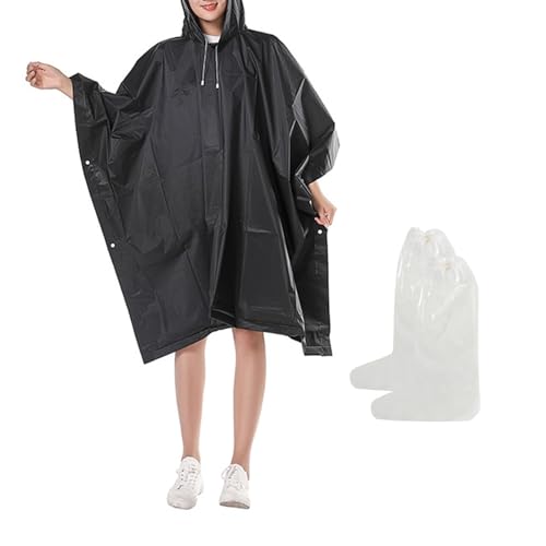 QEEROYO Poncho Impermeable Reutilizable, Chubasqueros Impermeable, Chubasquero para Mujeres y Hombres, Reutilizable Chubasquero Mujer, para Mujer Hombre, Excursionismo y Exteriores