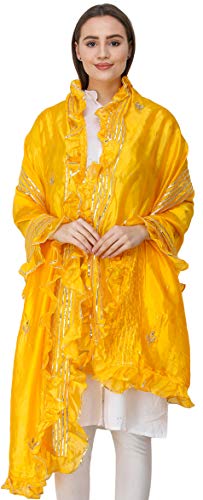 Dupatta from Amritsar with Gota Patches and Frill Border - Art Silk4