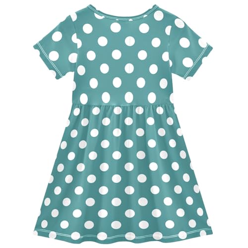 Emelivor Polka Dot Girls Summer Dress Toddler Casual Dresses Short Sleeve Dress Clothes for Girl,2T2