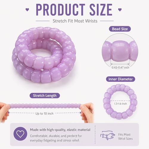 Image of Fidget Bracelet Fidget Adults Anxiety Relief Items Bodhi Beads Jewelry Stretch Sensory Beaded Bracelets for Women Men Christmas Stocking Stuffers