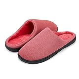 LeKuni Mujer y Hombre Espuma Memory Zapatillas de Interior Zapatos Antideslizantes Zapatillas de casa Ultraligero cómodo y Antideslizante Pantuflas de casa para Rosado 36/37