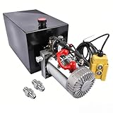 12V DC Single Acting Hydraulic Pump – 3.75 Gallon (15 Quart) Steel Hydraulic Power Unit for Dump Trailer, Dump Truck & Industrial Use Mixizap