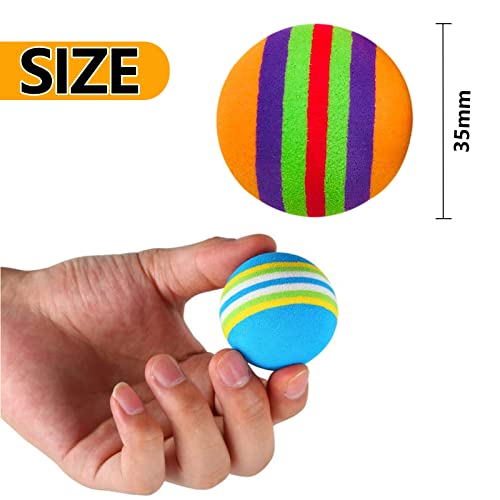 Jiuhao Rainbow Interactive Indoor Cat Foam Ball - Soft EVA Sponge Toys for Kitten Chase Training - Quiet Colorful Sports Play - Image 3