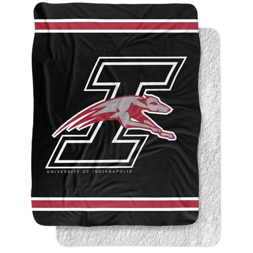 Indianapolis Blanket, 60"x80" Primary Logo Stripes Sherpa Super Soft Throw