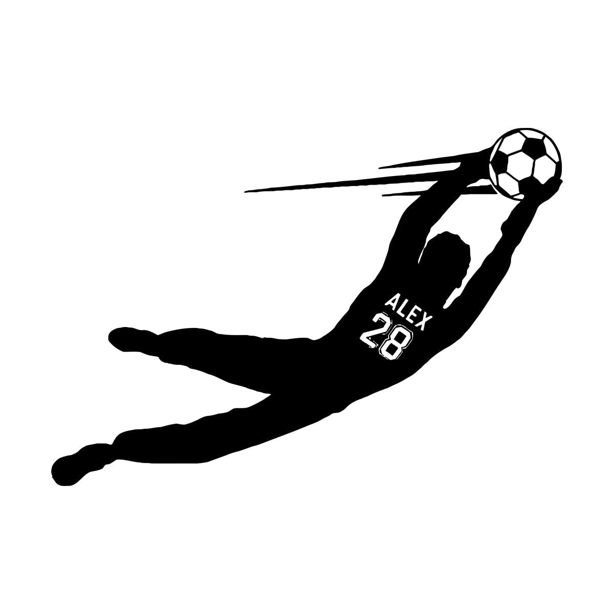 Lzhouting Boys Wall Stickers 7624 Custom Wall Sticker Football Goalkeeper Personalized Name & Number Vinyl Art Wall Decals Home Decoration Kids Room Extra Large - 119X84cm
