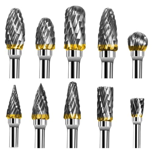 10 Pzas Fresas Rotativas de Carburo de Tungsteno 1/8" miniatura 1