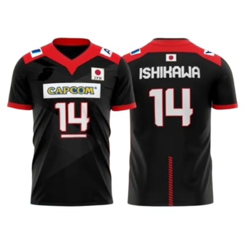 Ishikawa Japanese Volleyball Customizable Jersey Shirt - Black, Medium, Unisex-Adults, Long Sleeve, Modern Customizable, Sports