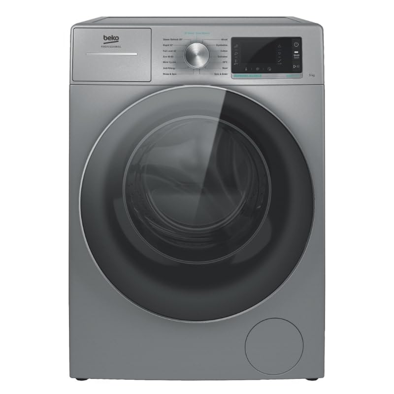 Beko Professional AWB 912S/PRO freistehende Waschmaschine, zertifiziert für den gewerblichen Gebrauch, 9 kg, Schleuderwahl 1200 U/min, silber