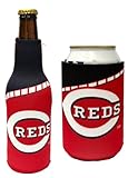 MLB Baseball Can & Bottle Holder Insulator Beverage Cooler (Cincinnati) Reds - Red Logo)
