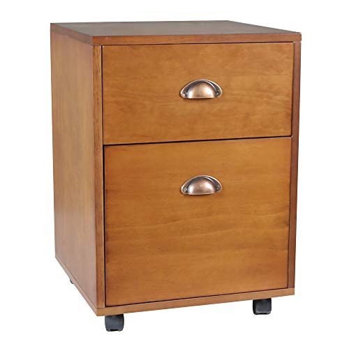 Amazon Brand – Stone & Beam 2-Drawer Rolling File Cabinet, 15.8 W, Maple Finish