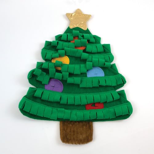 Happy Pet Christmas Toys for Dogs - Burrow Toys and Snuffle Mat for Dogs & Puppies (Christmas Tree Snuffle Mat)