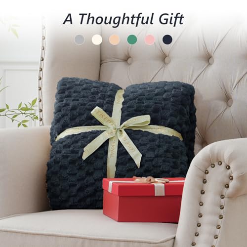 Image of Mr. Sandman Weighted Blankets for Adults Queen Size 20lbs, Warm Sherpa Fleece Throw Blanket for Sleep and Calm, Soft Cozy Heavy Bed Blanket with Jacquard Flannel, 60 x 80 Inches, Midnight Blue