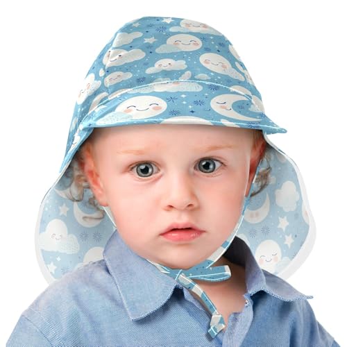 Boho Blue Simple Toddler Baby Beach Hat Boys Beach Bucket Hats Toddler Girl Sun Protection Large Brim Travel Essentials2